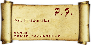 Pot Friderika névjegykártya
